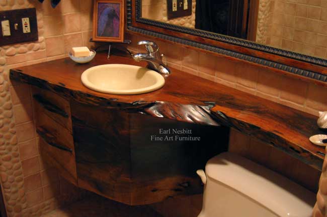custom made mesquite bathroom vanity